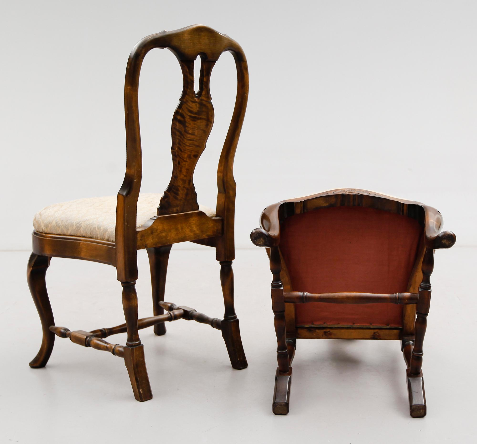 STOLAR, 4 st, rokokostil, 1900-talets mitt.