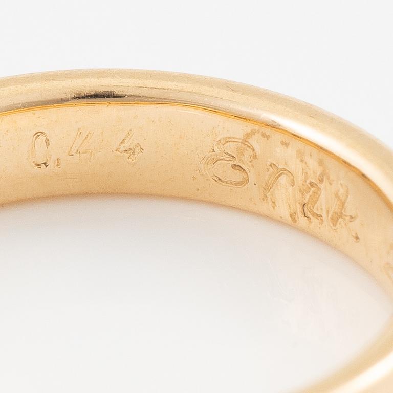 Ring, half eternity, gold with brilliant-cut diamonds.