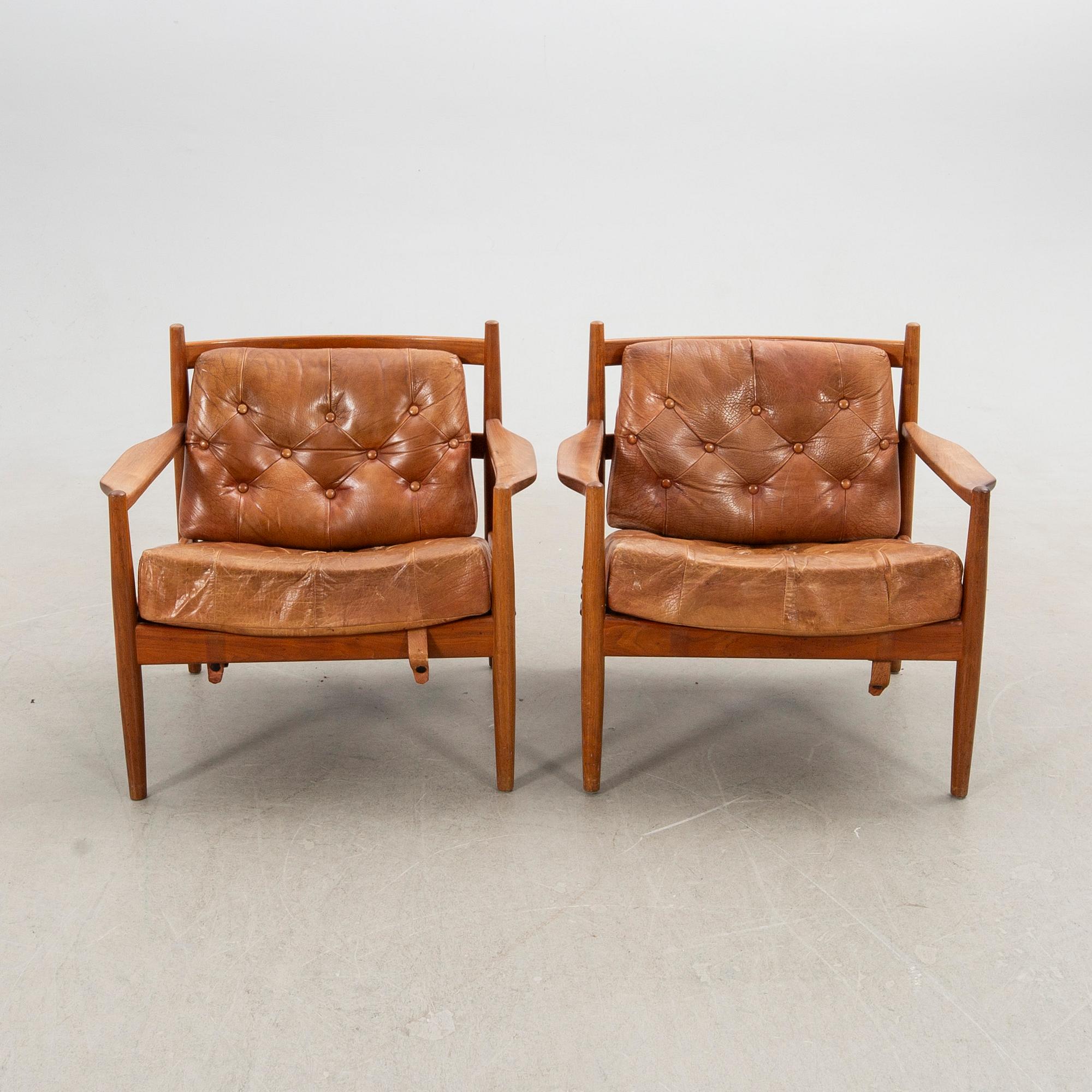 Ingemar Thillmark, armchairs, a pair, "Läckö", OPE Möbel. 1960s.