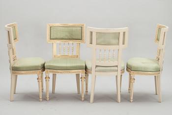 STOLAR, 4+8 st. 4 Sengustavianska, 8 stilkopior. Lindome, 1800-talets början. 3 sign IAS.