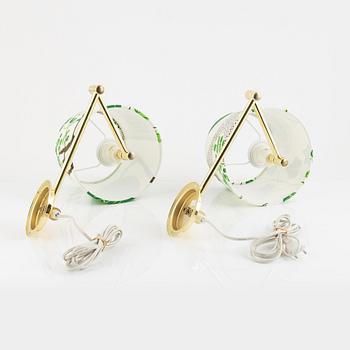 A pair of wall lights, late 20th Century.
