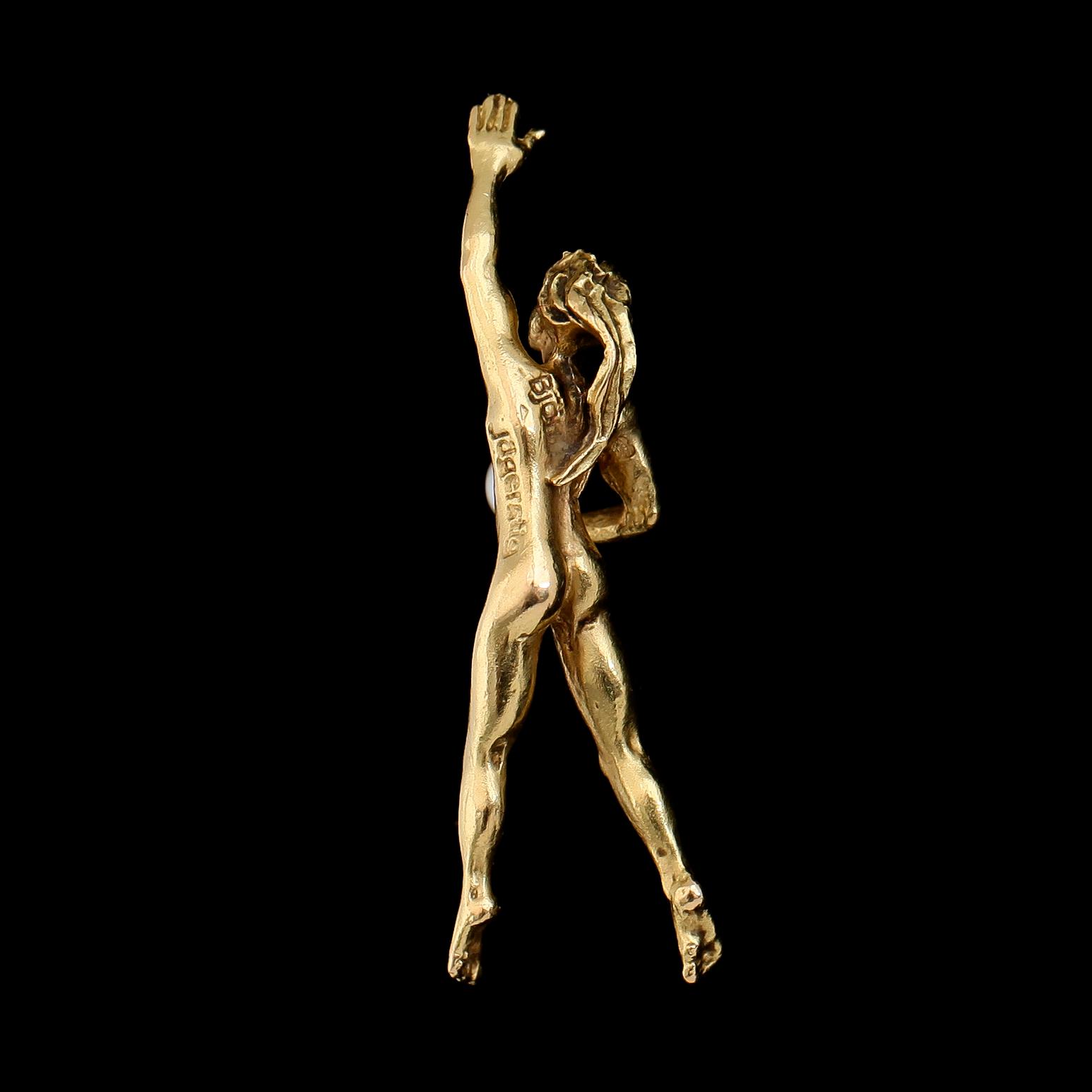 HÄNGE, 18K guld, Björn Jägerstig, odlad pärla. Vikt ca 5 g.