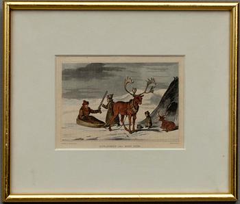 LITOGRAFI, 1800-tal, "Laplanders and Rein Deer"