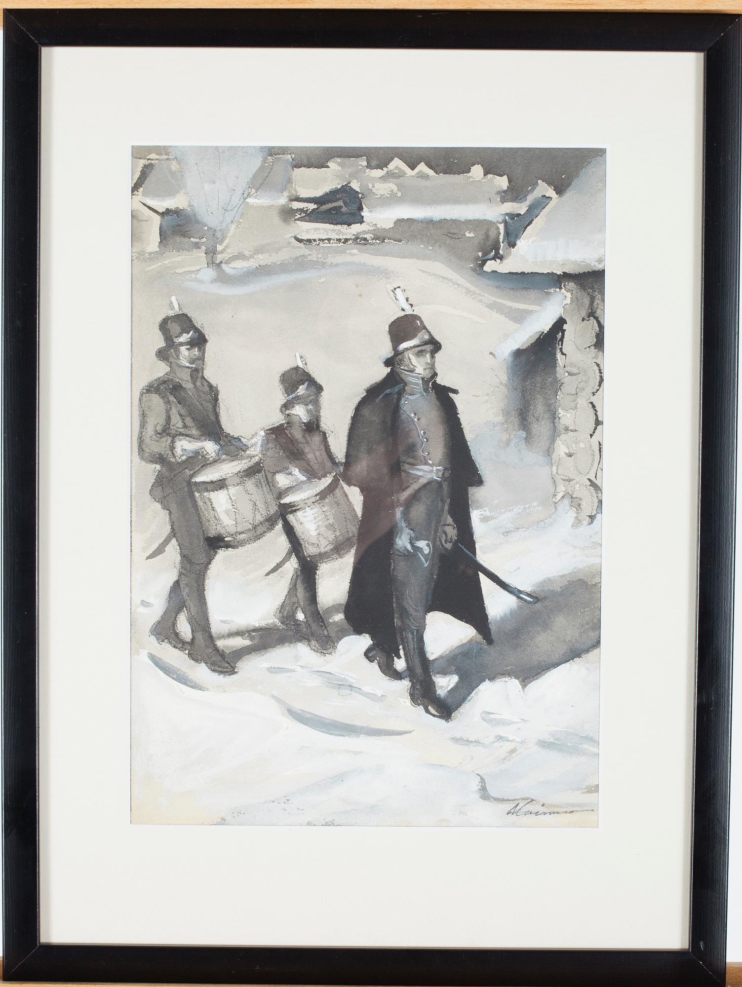 AARNO KARIMO, gouache, signerad.