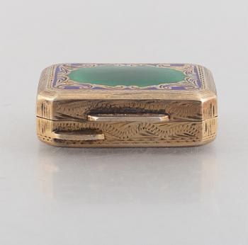A silver gilt and enamel box, Swedish import mark.