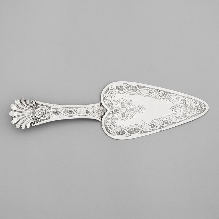 NILS DAHL, Linköping (verksam 1739-1786), tårtspade, silver, senbarock.