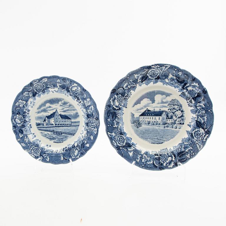 Service pieces 9 dlr "Skånska slott" Rörstrand first half of the 20th century stoneware.