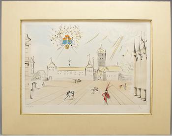 SALVADOR DALÍ, etching and stencil, signed 147/450.