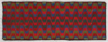 Sled cushion, Skåne, 19th century, 115 x 43 cm.