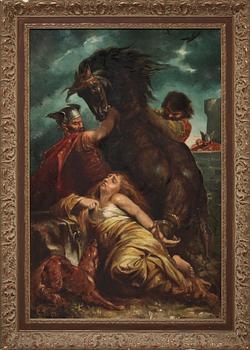 OKÄND KONSTNÄR, olja på duk, mongramsign o dat -83.