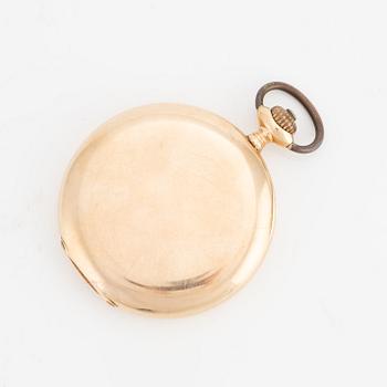 Longines, pocket watch, hunter, 14K gold, 51,5 mm.