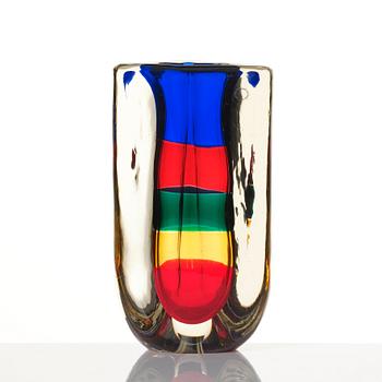 Fulvio Bianconi, a 'Fasce Sommerse' glass vase, Venini, Italy 1995.