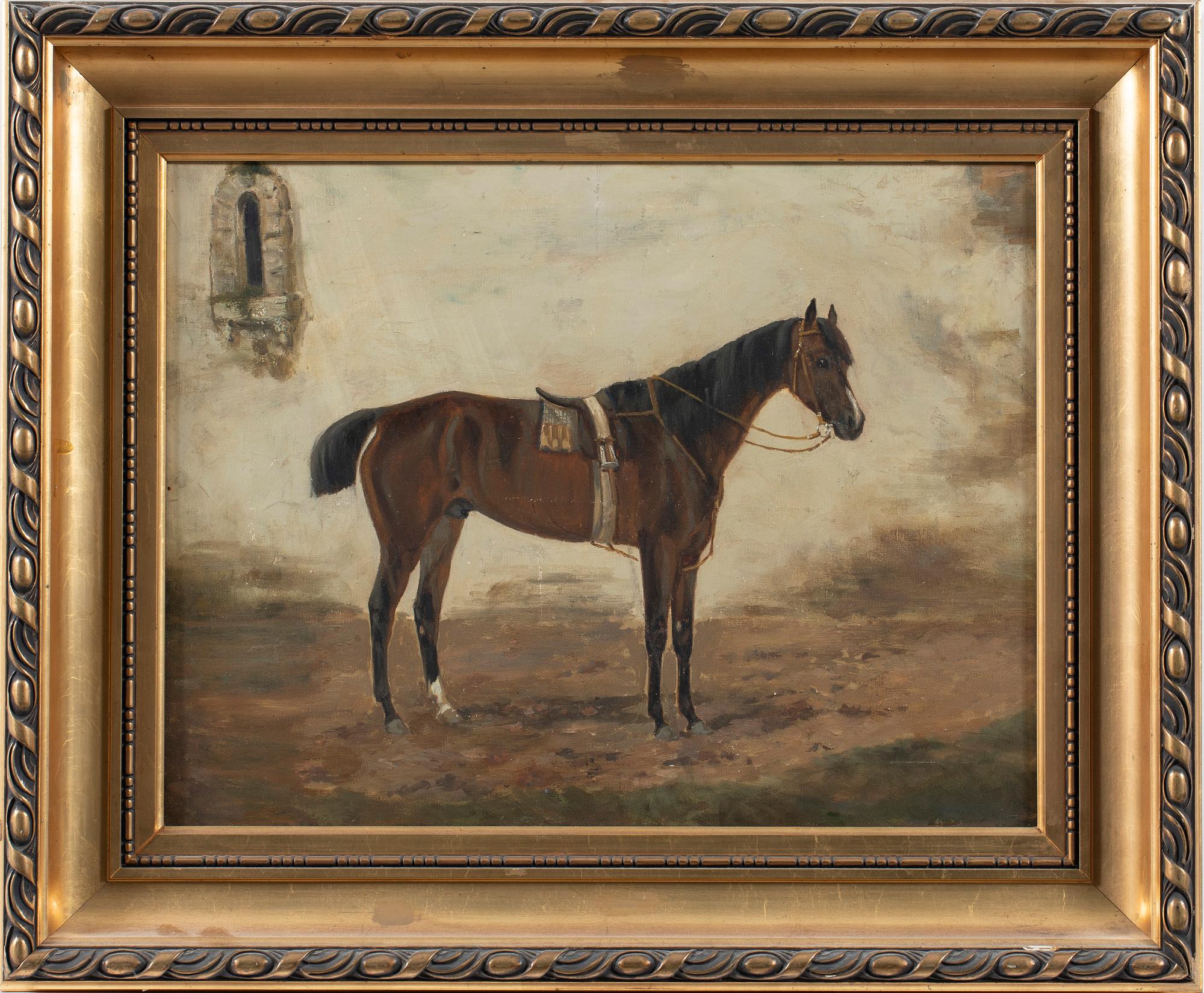 Okänd konstnär, motiv av häst, England.