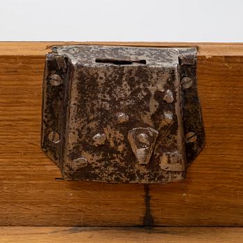 A baroque style oak chest, around 1900.