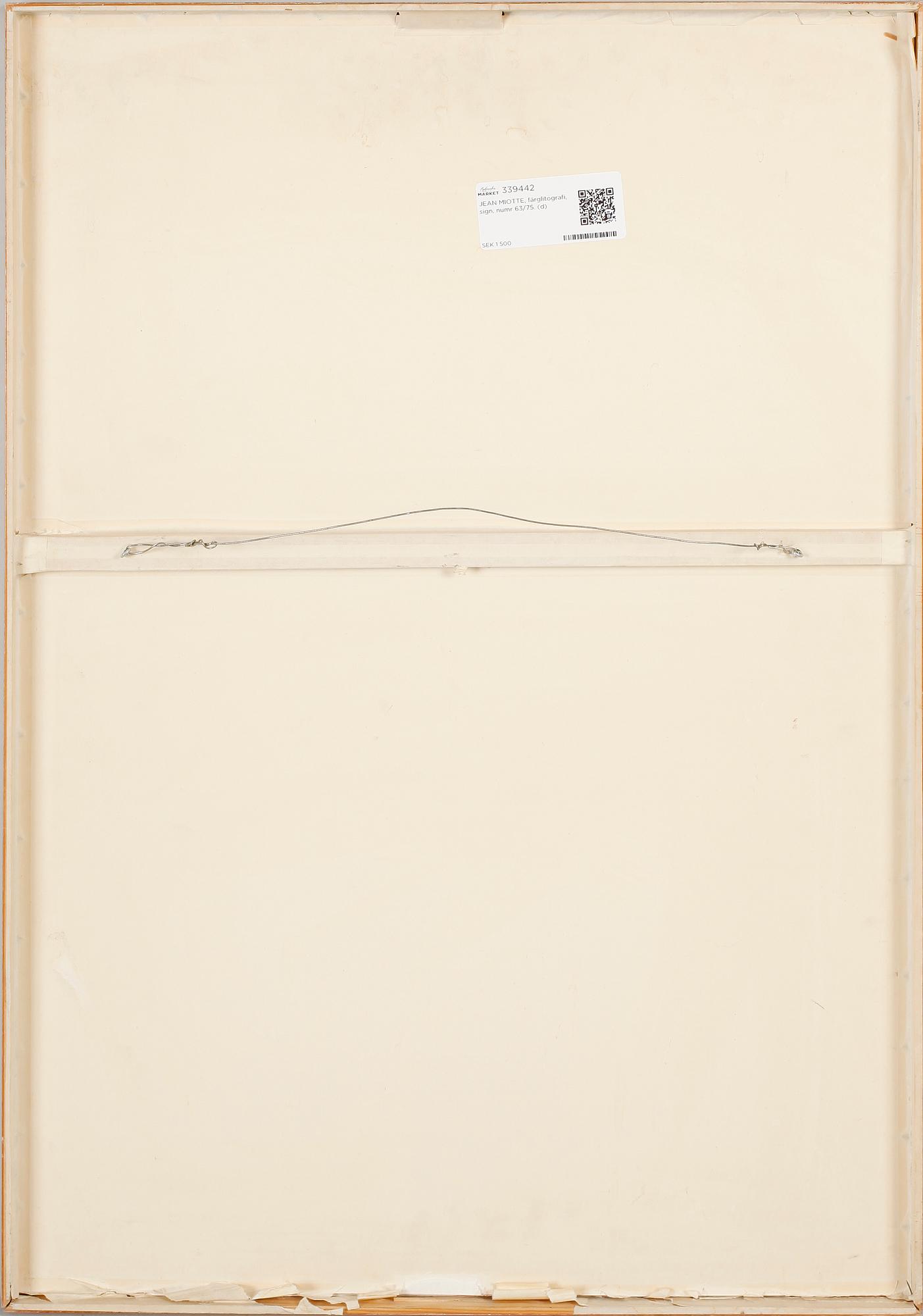 JEAN MIOTTE, färglitografi, sign, numr 63/75.