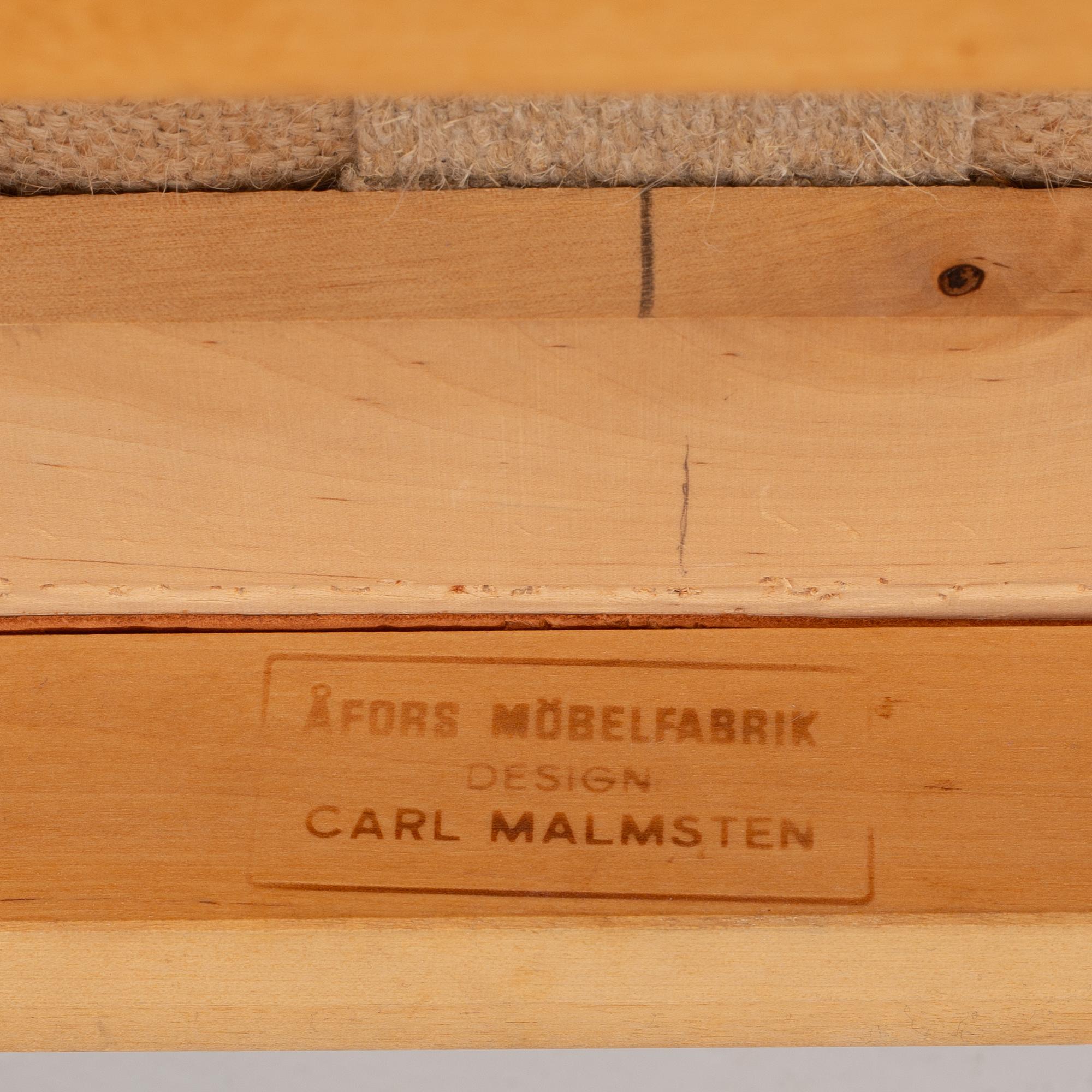 Carl Malmsten, karmstolar, 6 st, "Ambassadör", Åfors Möbelfabrik, 1900-talets slut.