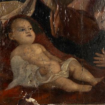 Italiensk skola, 1600-tal, Madonnan med barnet och Johannes Döparen.