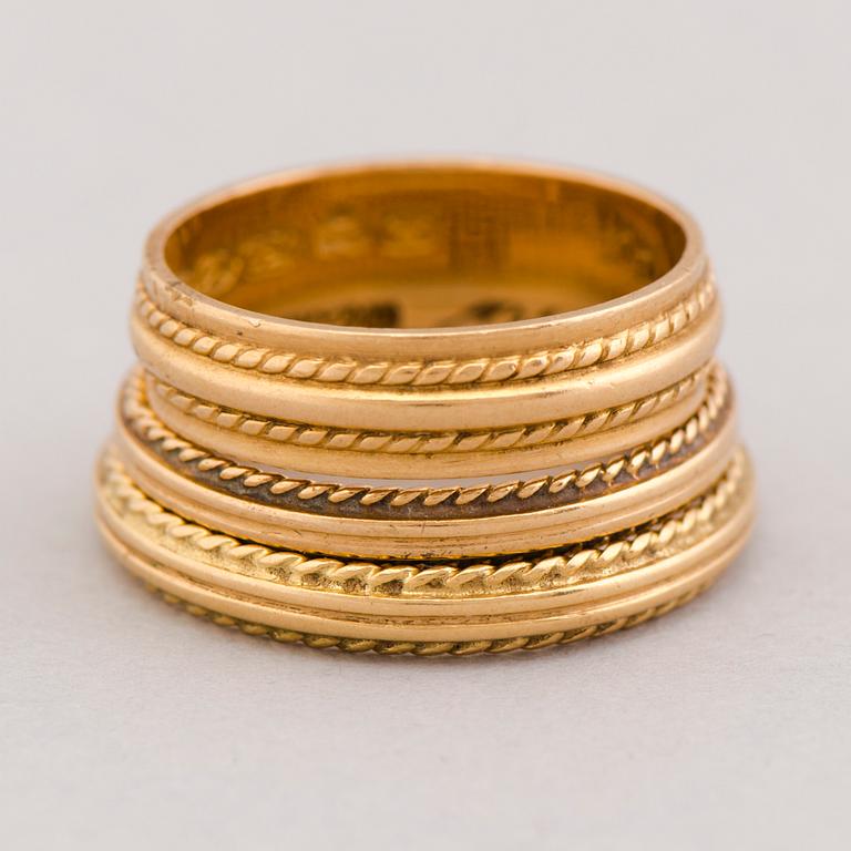 RINGS, 3 pcs, 18K gold. Kalevala Koru 1969-81.