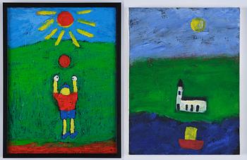 Roger Risberg, "Pojke med boll" samt Utan titel.