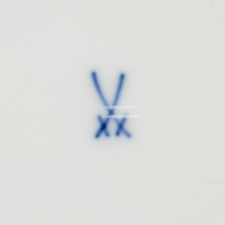 Kaffekoppar med fat, 9 st, porslin, "Indische Malerei Grün", Meissen, 1900-tal.