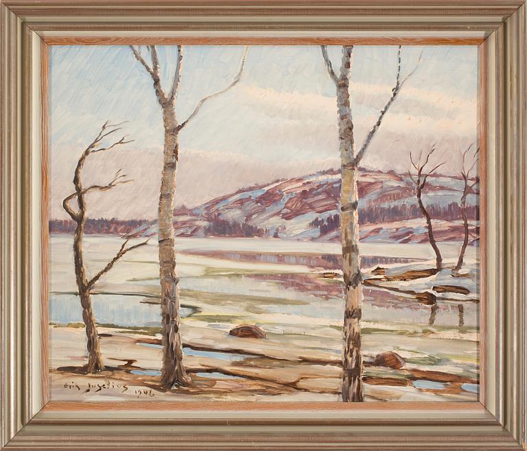 ERIK JUSELIUS, oil on board. Signed and dated 1946.