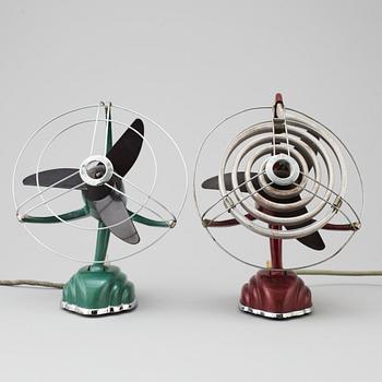 Two 'Libelle' table fans, from Schoeller &Co, mid 20th century.