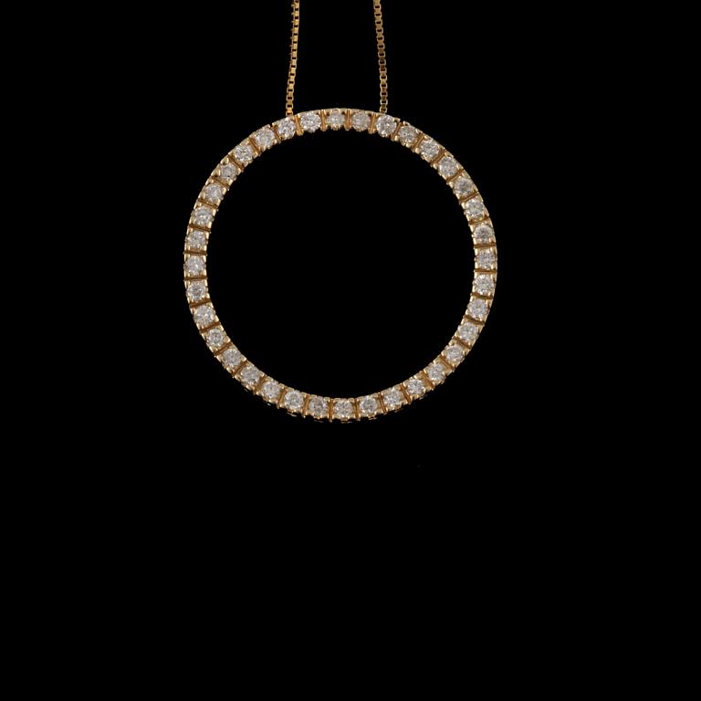 HÄNGE, 14k guld med briljantslipade diamanter, totalt ca 0.82 ct. Vikt 3 g.