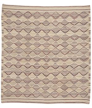 225. Barbro Nilsson, A carpet, "Gråspättan", flat weave, ca 278-282,5 x 248-254 cm, signed AB MMF BN.