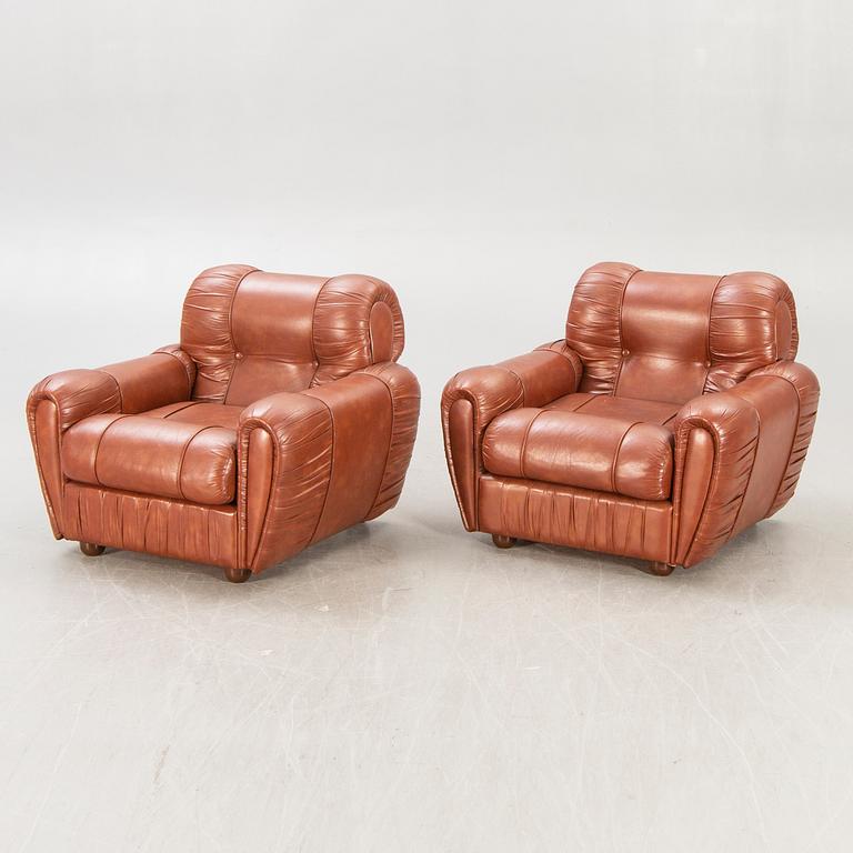 Armchairs, a pair, 1970s-80s, probably Italy.