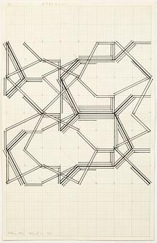 Kenneth Martin, mixed media on paper, 3 pcs, signed and dated -75.