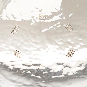 A set of three sterling silver and enamel bowls, maker's mark of A. Tillander, Turku 2005.