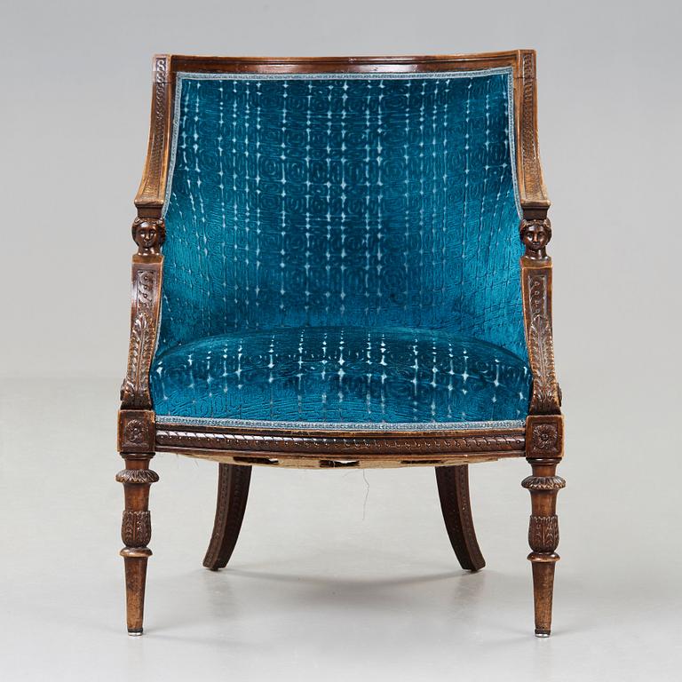 Ephraim Ståhl, A late Gustavian armchair by Ephraim Ståhl (1767-1820).