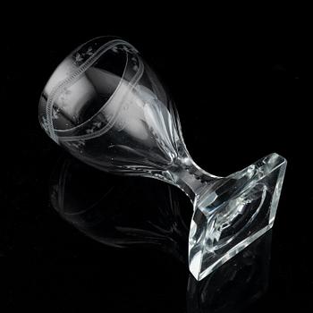 A set of 13 late Gustavian dessert wine glasses.