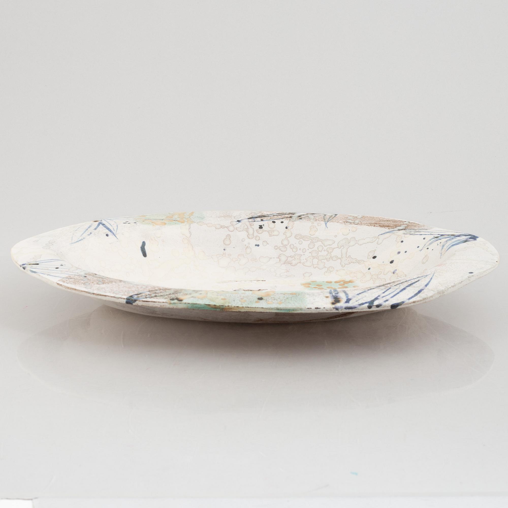 Margareta Andersson, a contemporary stoneware dish, own studio, Kungsbacka.