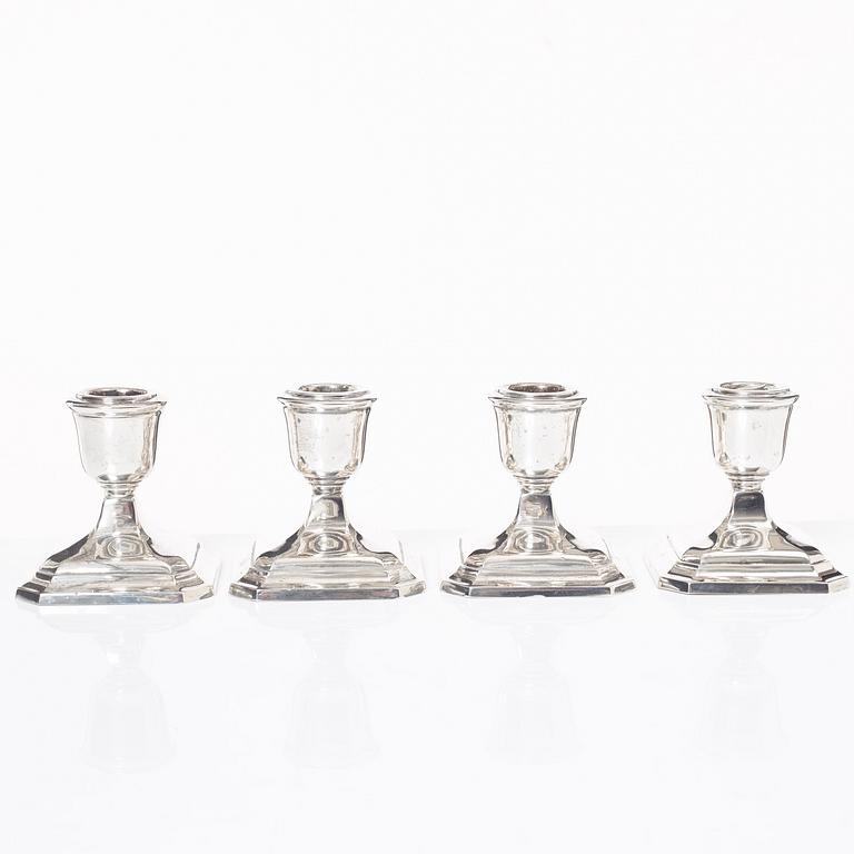 Hugo Grün, four silver candlesticks, Denmark, 1936.