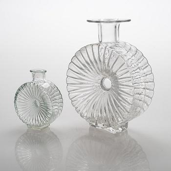 Helena Tynell, Two Sun bottles for Riihimäen Lasi Oy. In production 1964-1974.