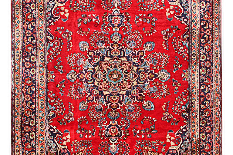 A carpet, Sabzewar, c. 338 x 243 cm.