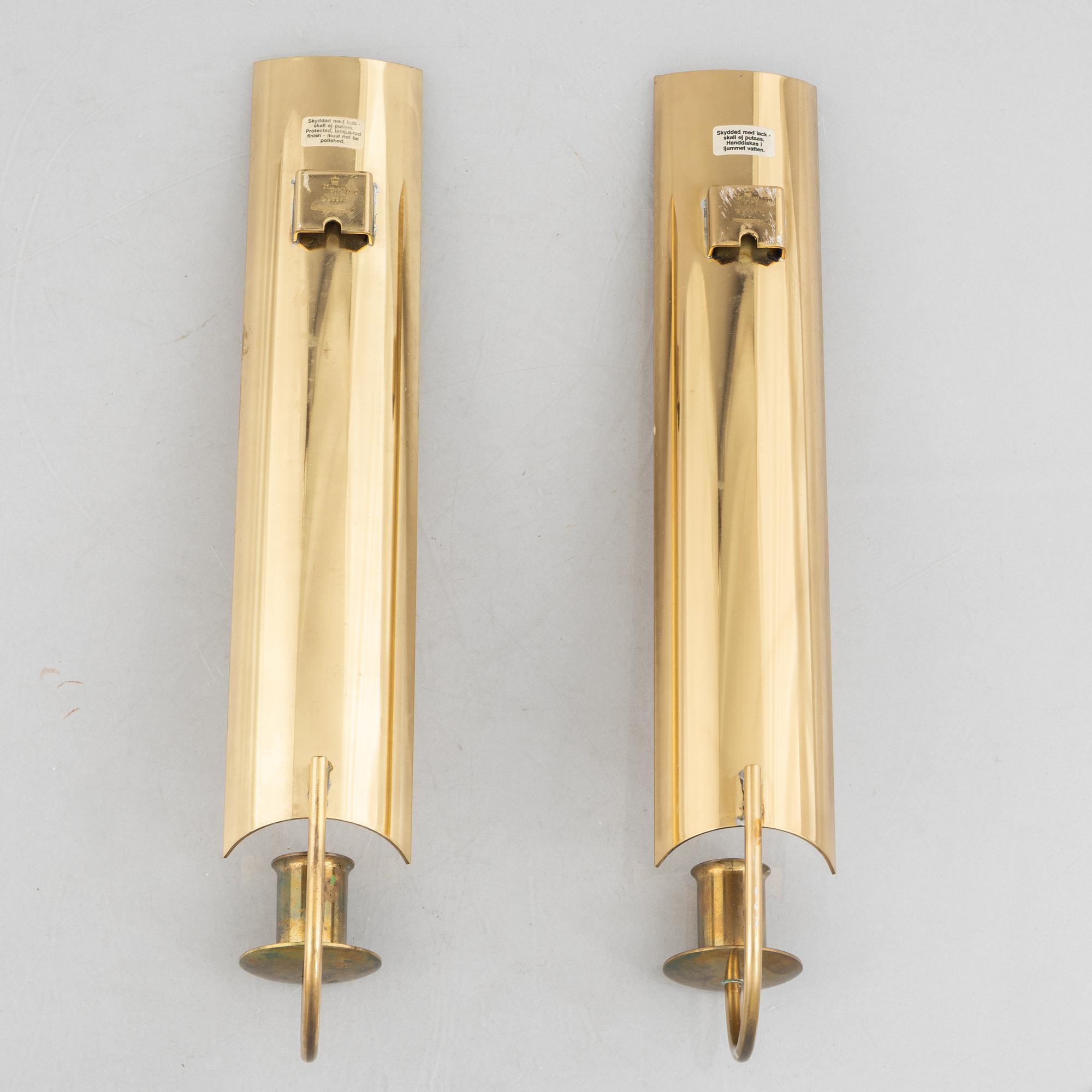 Pierre Forssell, a pair of wall sconces, 'Reflex', Skultuna, 1990-94.