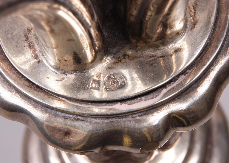KANDELABER, silver, nyrokoko, Scheffer, Österrike omkring 1900. Vikt 1153 g.