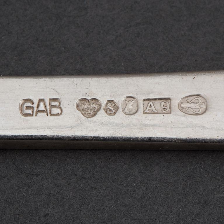 JACOB ÄNGMAN, a silver cutlery, 'Rosenholm', some Stockholm 1950. (19 pc).