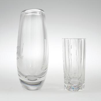 VASER, 2 st, glas, Edvin Öhrström och Sven Palmqvist, Orrefors 1966 och 1967.