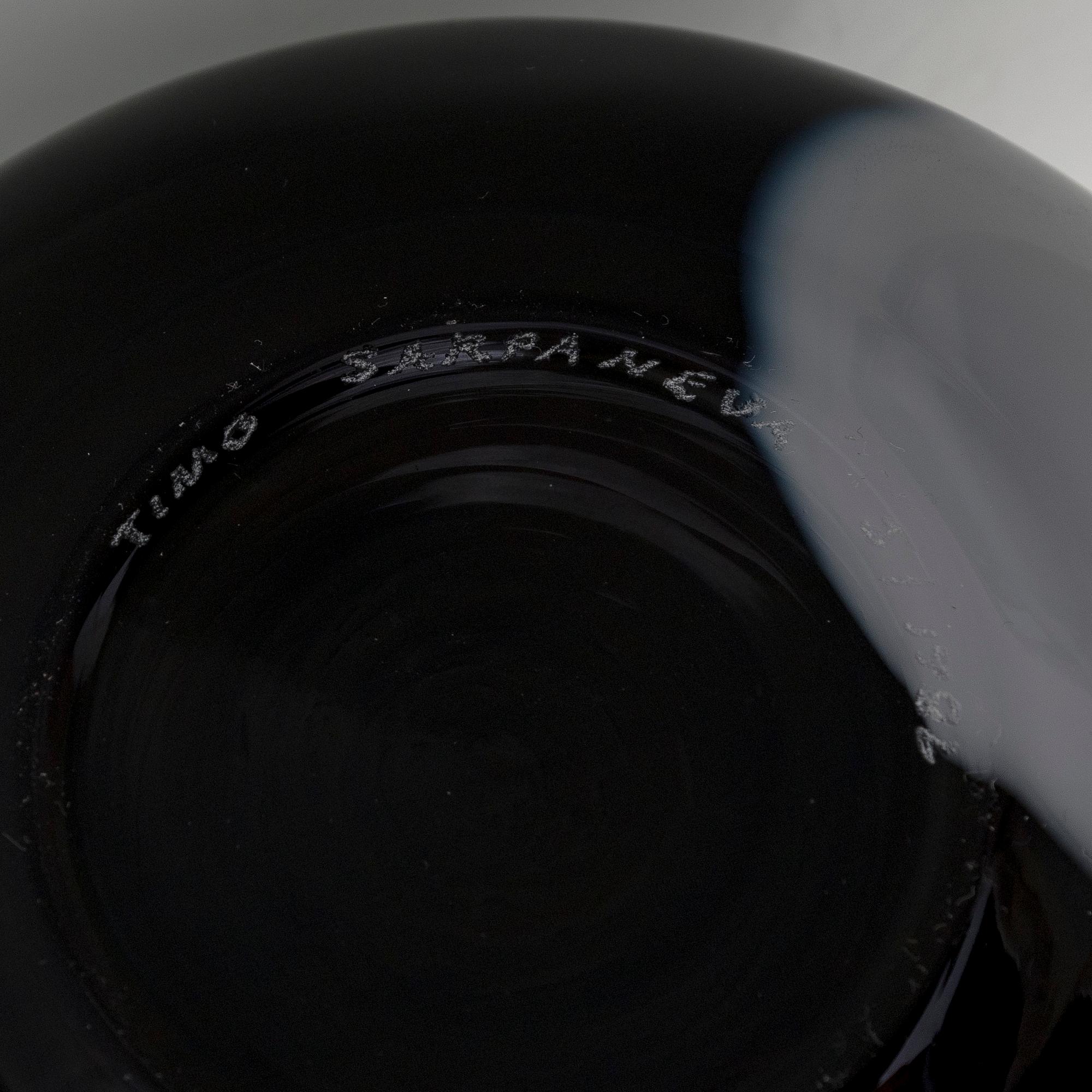 Timo Sarpaneva, a 'Blues' glass carafe, signed Timo Sarpaneva 5/1986.