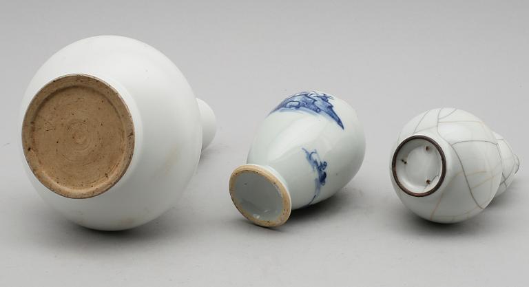 VASER, 3 st, porslin, Kina, 1900-/2000-tal.