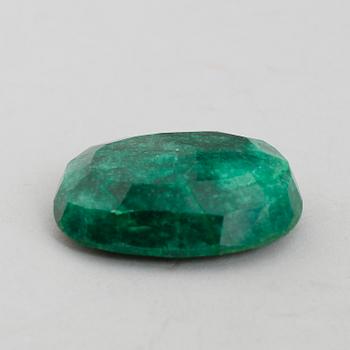 SMARAGD, oval fasetterad, 173 ct, oinfattad.