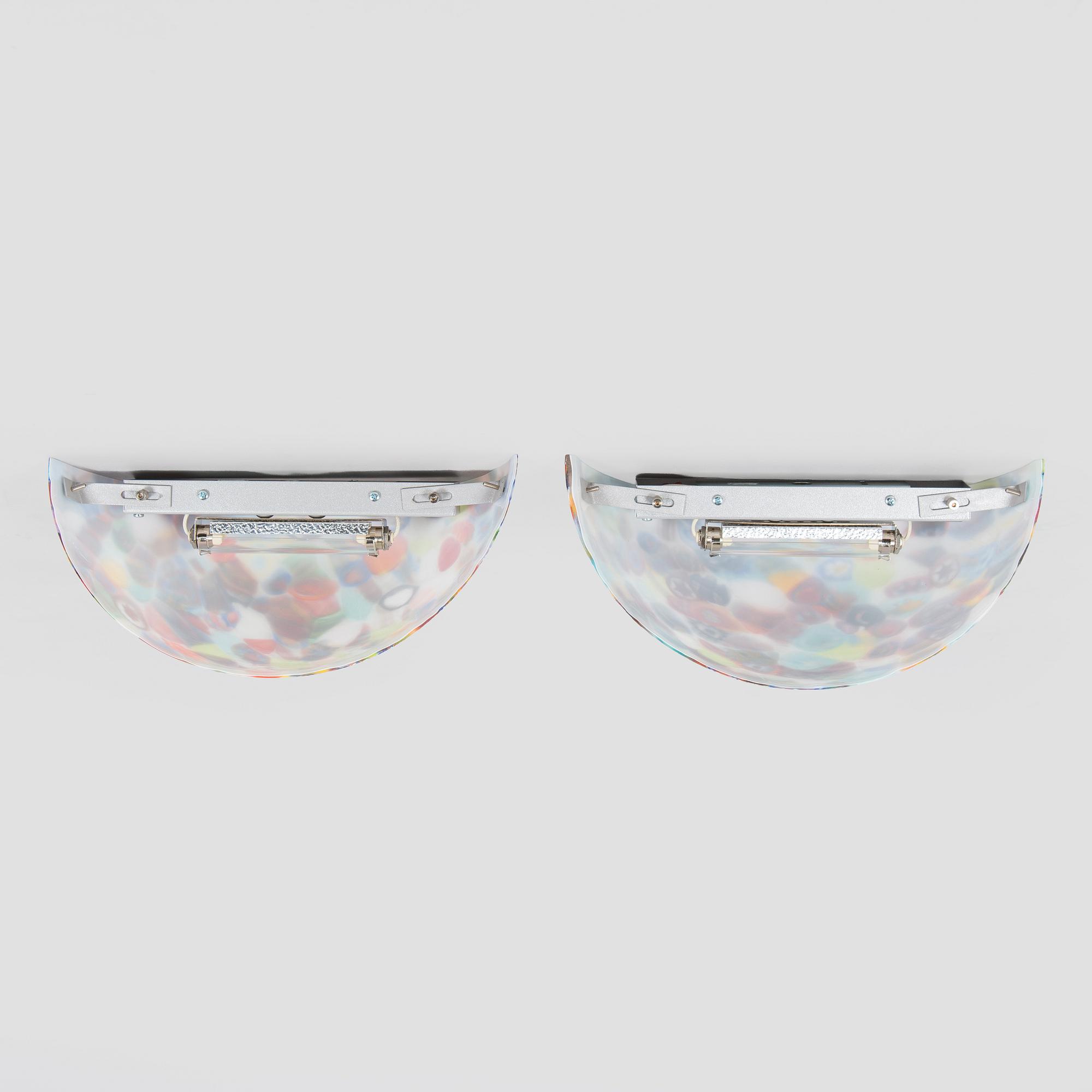A pair of wall lights, ALT Luci Alternative, Murano, Italy 2000s.