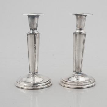 Two pairs of Swedish silver candlesticks, including TESI, Gothenburg 1961.