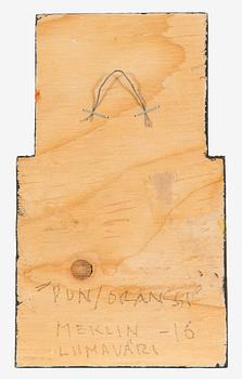 Pentti Meklin, distemper on wood, signed and dated -16 a tergo.