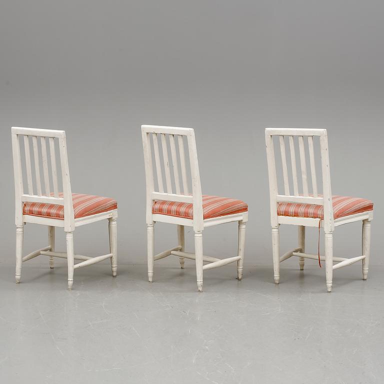 STOLAR, 3 st, gustaviansk stil, 1800-talets mitt.
