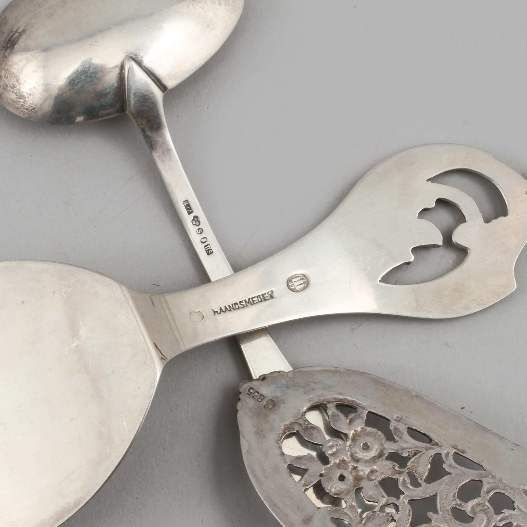 PARTI SILVER, 7 delar, 1900-talets första hälft, vikt 265 gram.