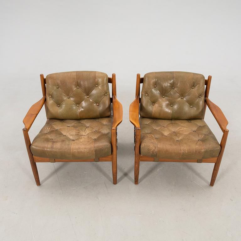Ingemar Thillmark armchairs, a pair "Läckö" OPE furniture 1960s/70s.